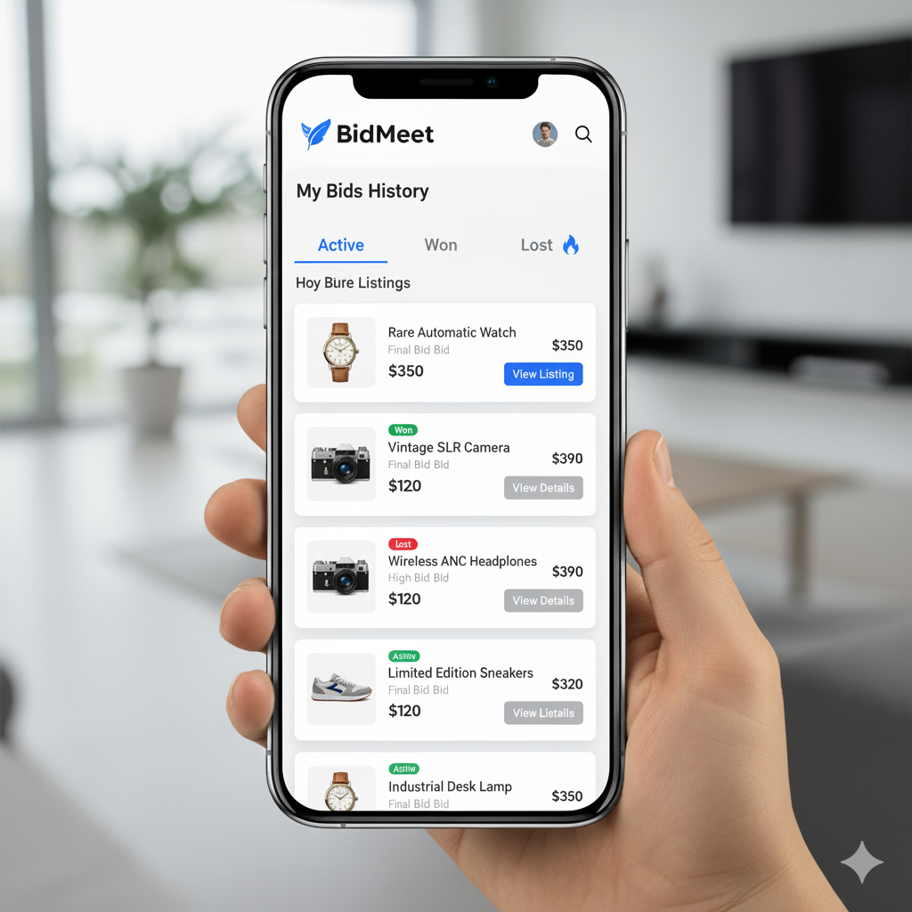 BidMeet app screenshot
